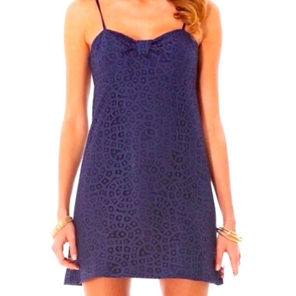 Lilly Pulitzer Carina Navy Eyelet Dress